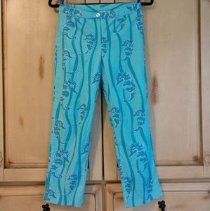 Lilly Pulitzer Seahorse Capri Resort Pants Sz 2